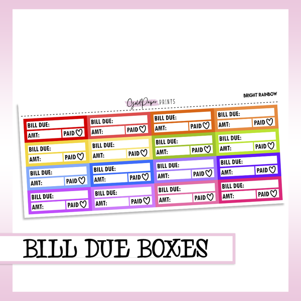 Bill Due Sheet