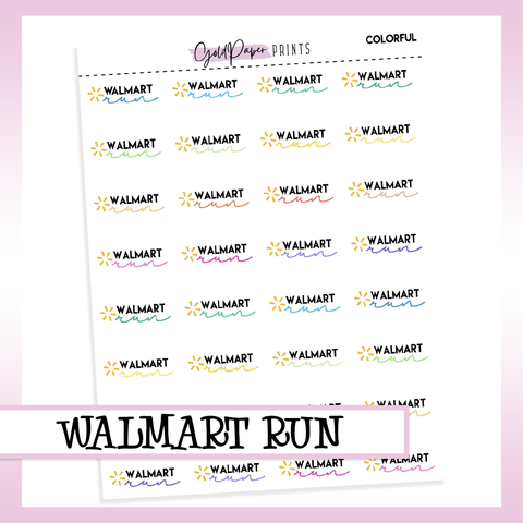 Walmart Run Sheet