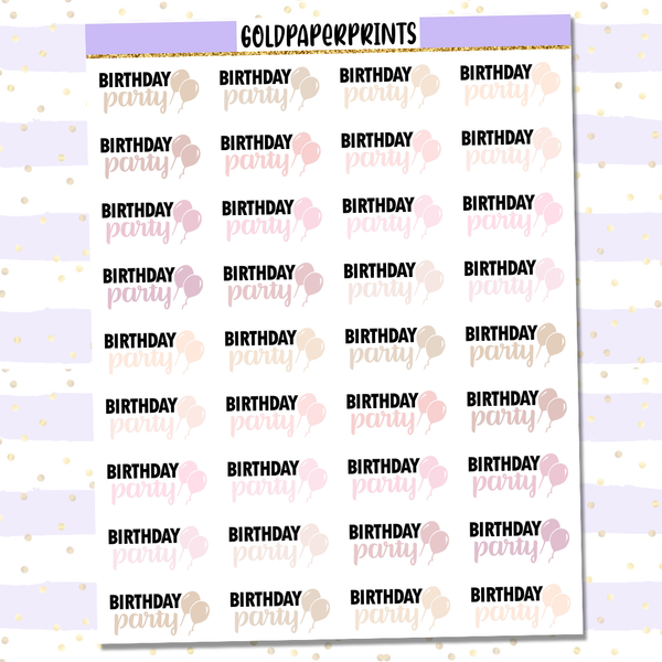 Birthday Party Sheet