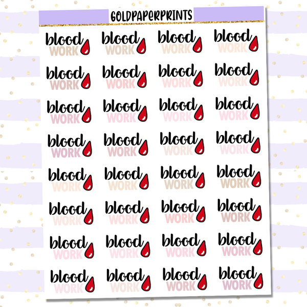 Blood Work Sheet