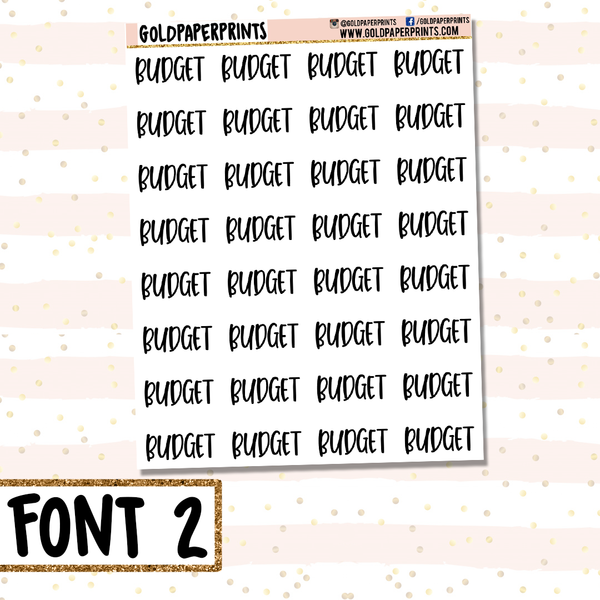 Budget // Script Sheet