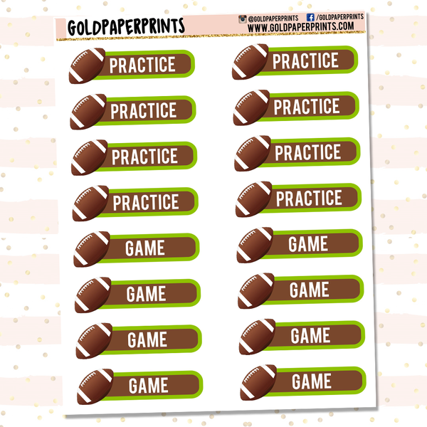 Football Practice/Game Sheet