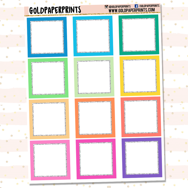 Glitter-Lined Square Boxes Sheet