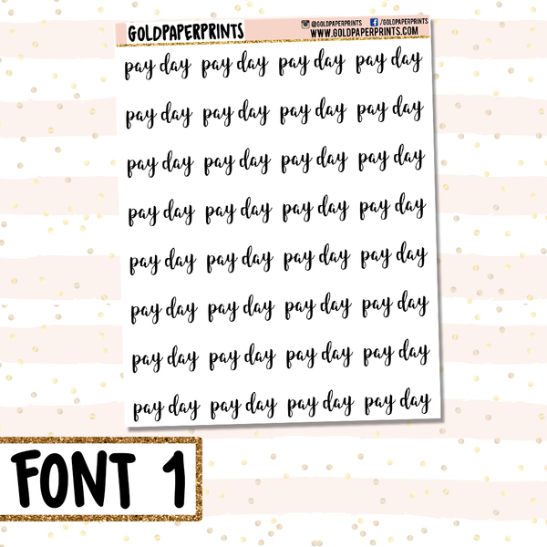 Pay Day // Script Sheet