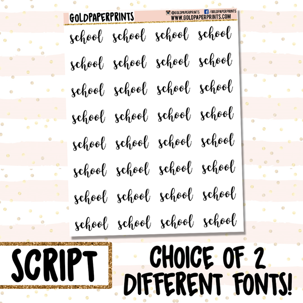 School // Script Sheet