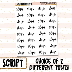 Steps // Script Sheet