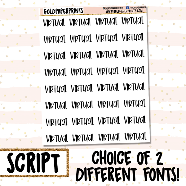 Virtual // Script Sheet